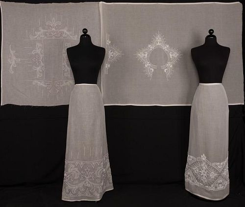 TWO SETS OF BEADED & UNCUT DRESS YARDAGE, 1915-1920s