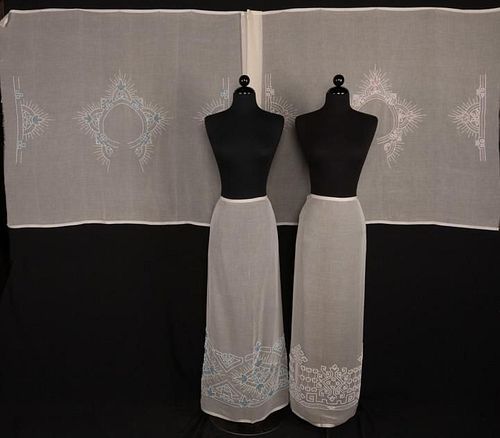 TWO SETS OF BEADED & UNCUT DRESS YARDAGE, 1915-1920s