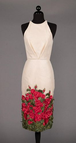 DONALD DEAL EMBROIDERED ROSE DINNER DRESS, SS 1999