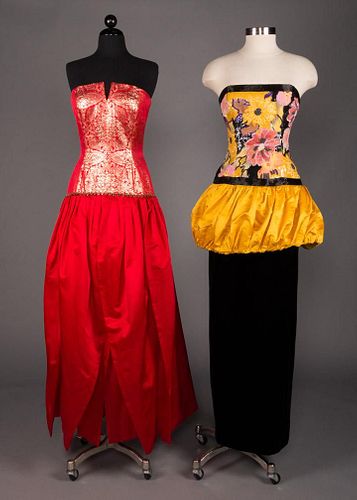 TWO DEADSTOCK BALLGOWNS, 1980-1990