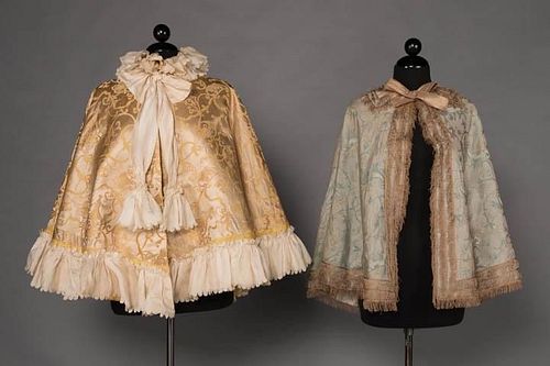 TWO SILK BROCADED CAPELETS, AMERICA, 1850 & 1890s