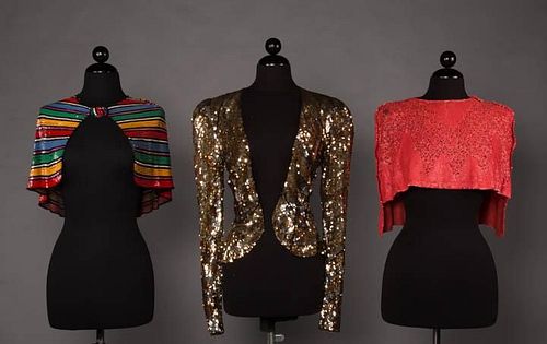 THREE SEQUIN ENCRUSTED TOPS, FRANCE, 1930s