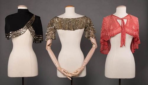 THREE EMBELLISHED PARTY CAPES, 1930s