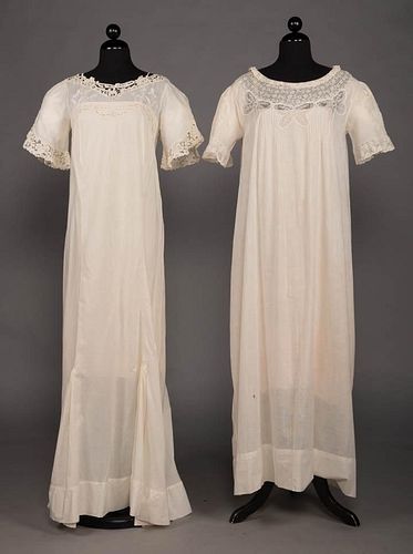 TWO LACE NIGHTGOWNS c. 1900