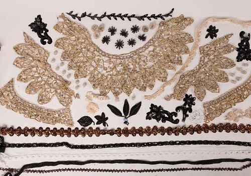 LARGE LOT OF BEADED & SEQUINED TRIMS, 1900-1950