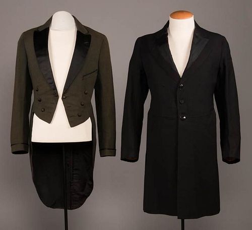 TWO GENTS TAIL COATS, 1870-1880s