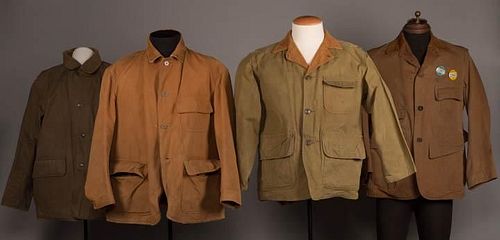 FOUR HUNTING JACKETS, MID 20TH C.