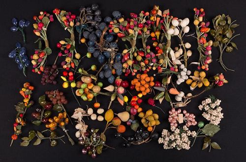 DEADSTOCK MILLINERY BERRIES & BLOSSOMS, EARLY-MID 20TH