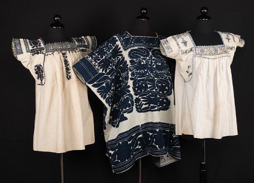 THREE EMBROIDERED REGIONAL BLOUSES, EARLY-MID 20TH C