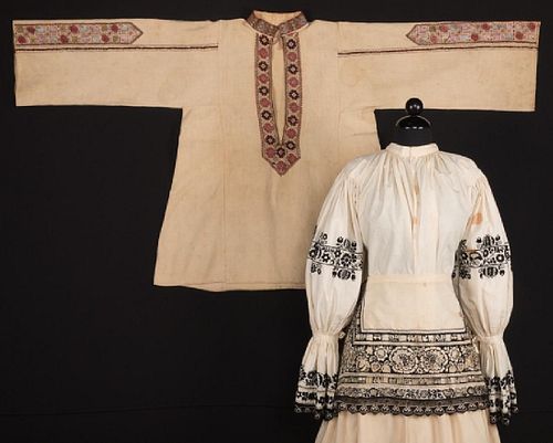 THREE EMBROIDERED REGIONAL GARMENTS, E. EUROPE, EARLY
