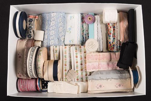 GROUP OF BROCADE RIBBONS & TRIMS, 1920s-30s