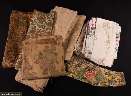 PRINTED FURNISHING FABRIC REMNANTS, EARLY 20TH C