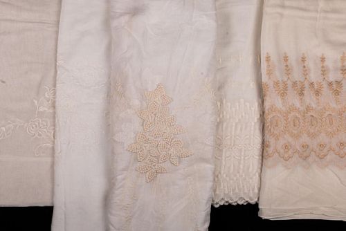 EMBROIDERED BATISTE DRESS YARDAGES, 1900-1920
