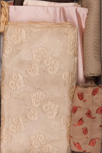 SEVEN LENGTHS SILK DRESS YARDAGE, 1910-1950