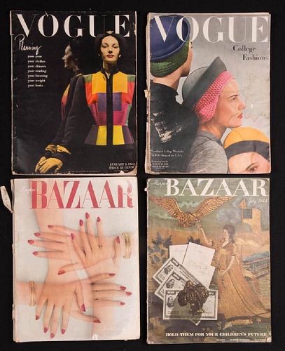 VOGUE, BAZAAR & FLAIR MAGAZINES, 1944-1950