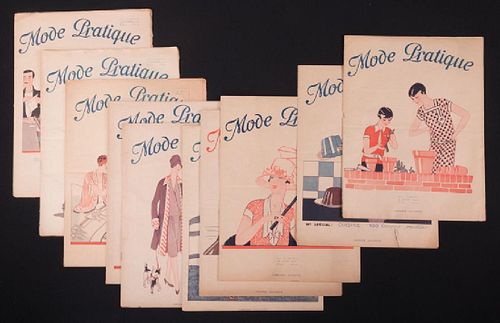 TEN "MODE PRATIQUE" FASHION MAGAZINES, FRANCE, 1927