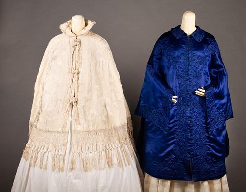 TWO EMBROIDERED SILK CAPES, MID-19TH C.