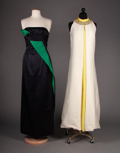 ONE BLACK & ONE WHITE EVENING GOWN, 1970s
