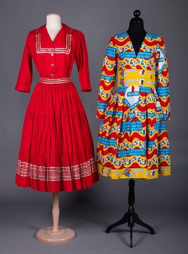 TWO COTTON DRESSES, 1950s & 21st C