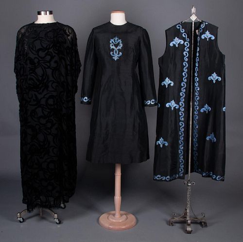 TWO AMERICAN DESIGNER DRESSES, 1960-1970s