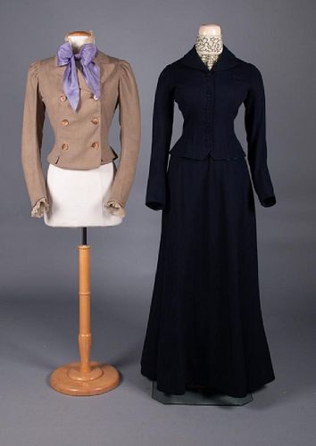 TWO LADIES TAILORED WOOL GARMENTS, 1890s