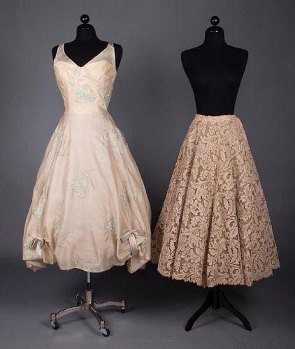 TWO AMERICAN DESIGNER PARTY GARMENTS, 1950s