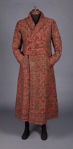 MANS WOOL PAISLEY DRESSING GOWN, 1870-1880s