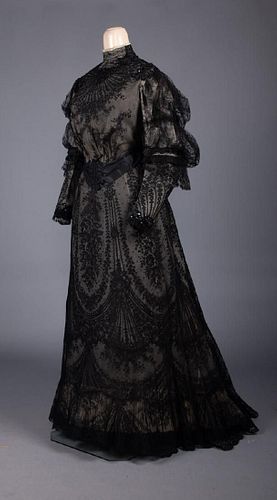 TWO BLACK DINNER GOWNS, 1890s