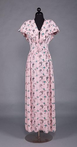 ONE PORTRAIT PRINTED DRESS, 1930s