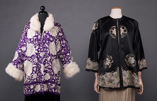 TWO EMBROIDERED EXPORT JACKETS, CHINA, 1920-1930s
