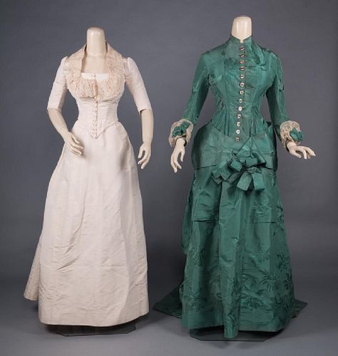 TWO LADIES DAY DRESSES, 1870-1880