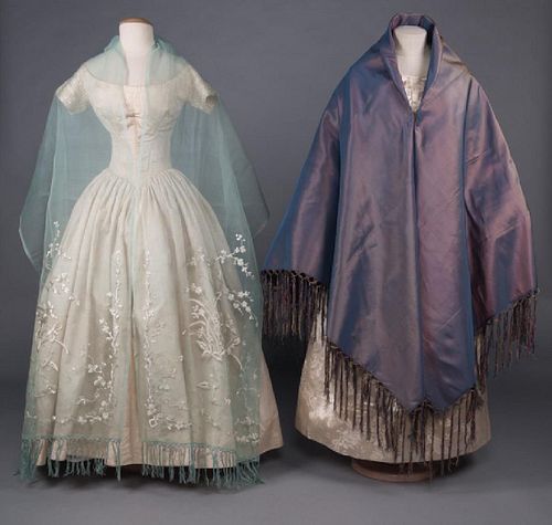 TWO SILK EVENING WRAPS, 1830s