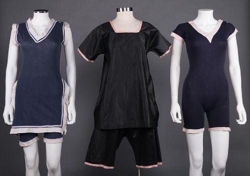 TWO BATHING & ONE EXERCISE SUIT, EARLY 20TH C