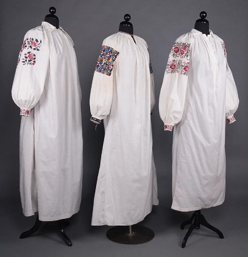 THREE EMBROIDERED REGIONAL DRESSES, UKRAINE, MID 20TH C