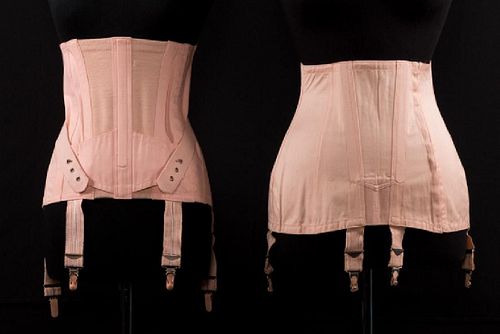 SEVEN PINK GIRDLES, FRANCE, MID 20TH C