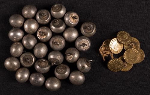 TWO SETS MILITARY BUTTONS, 1770s & MID 19TH C