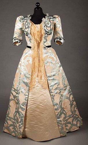 BEER SILK EVENING DRESS, PARIS, c. 1890-1905