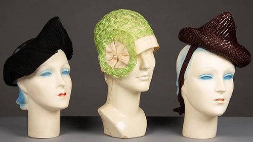 SIX LADIES' DAY HATS, 1920-1930s