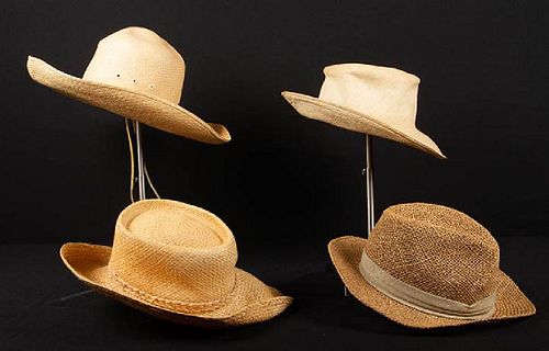 FOUR KATHARINE HEPBURN STRAW HATS