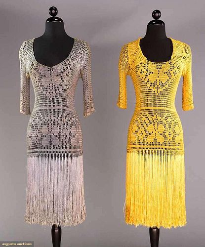 TWO CROCHET PARTY DRESSES, 1920-1930