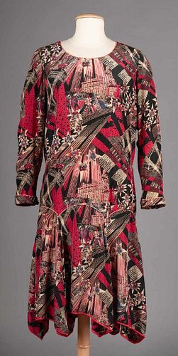 "BETSY ROSS - LIBERTY BELL" MALLINSON PRINT DRESS, 1929