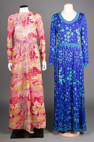 TRIGERE & BESSI PRINTED EVENING GOWNS, 1970s