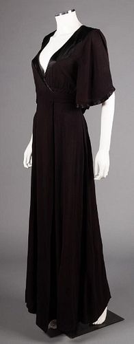 OSSIE CLARK BLACK MAXI DRESS, 1970s