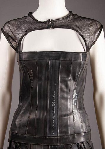TWO-PIECE RUBBER EVENING GOWN, SPRING 2004