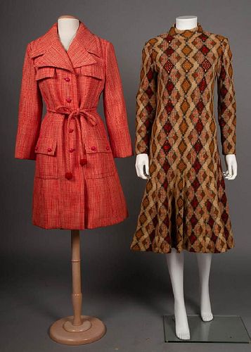 TWO CHRISTIAN DIOR WOOL DAY GARMENTS, 1970s