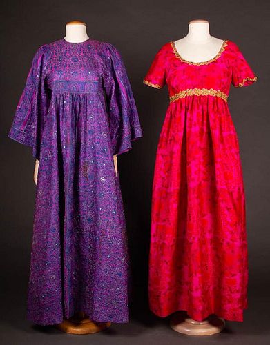 TWO DOROTHY McNAB SILK DRESSES, 1960