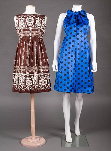 TWO DESIGNERS' SHORT COCKTAIL DRESSES, 1960s