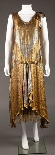 SILVER & GOLD LAME ART DECO DRESS, 1920s