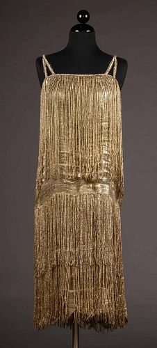 GOLD LAME FRINGED DRESS, 1920s