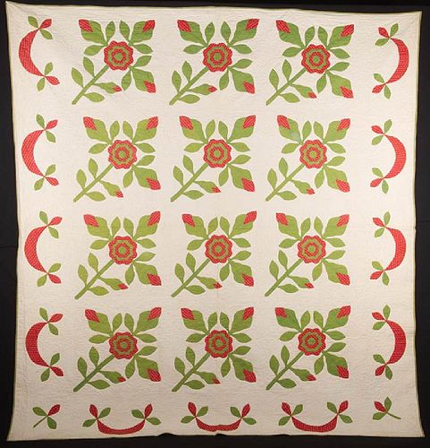 ROSE OF SHARON QUILT, 1860-1880
